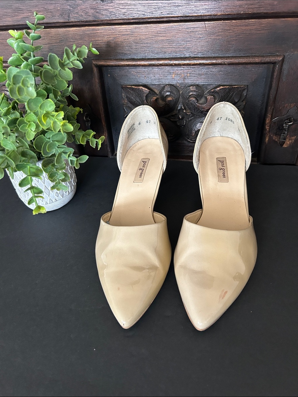 Paul Green Neutral Beige Pointed D'Orsay Heels